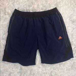 Adidas Climalite Blue and Red Athletic Shorts with Elastic Waistband